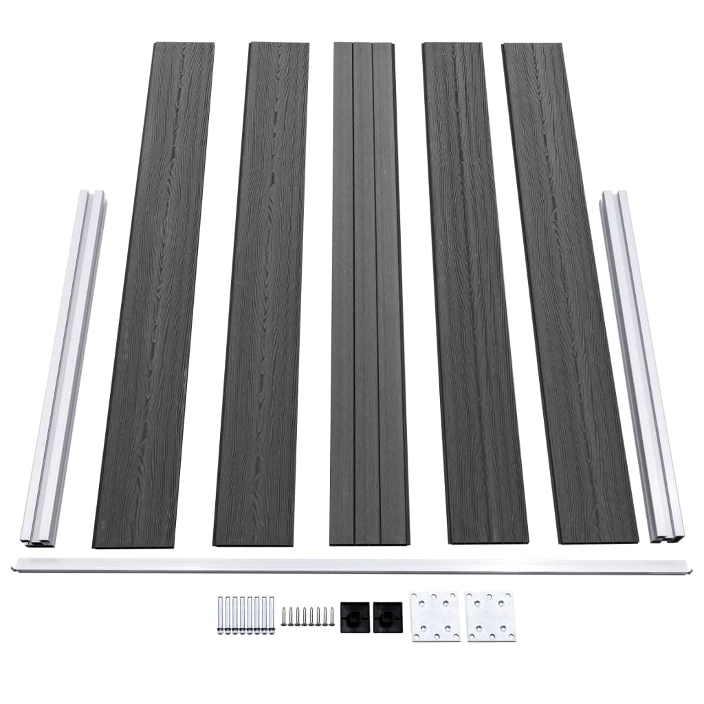 Zaunelement Set WPC 872x105 cm Schwarz