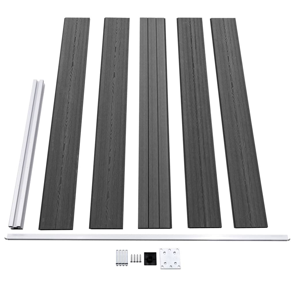 Zaunelement Set WPC 872x105 cm Schwarz