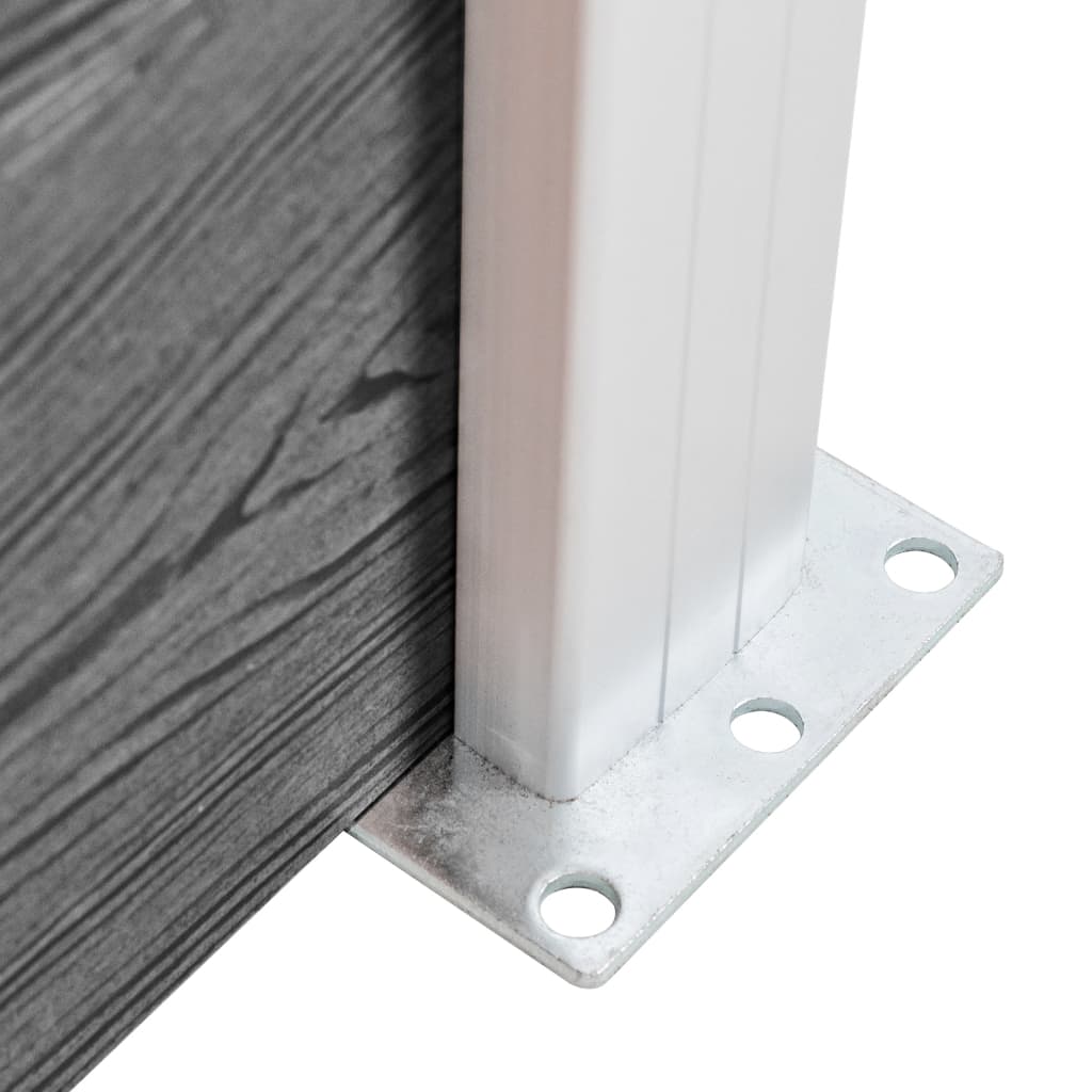 Zaunelement Set WPC 872x105 cm Schwarz