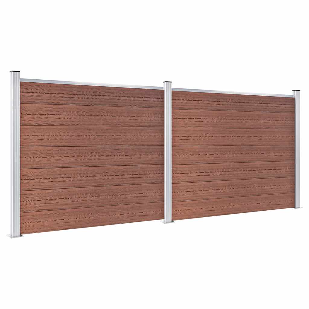 Zaunelement Set WPC 353x146 cm Braun