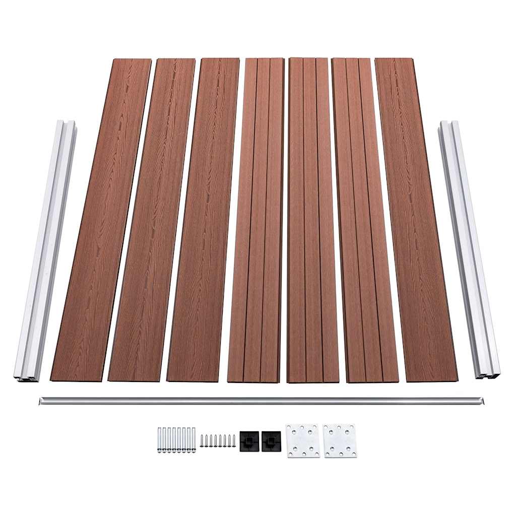 Zaunelement Set WPC 353x146 cm Braun