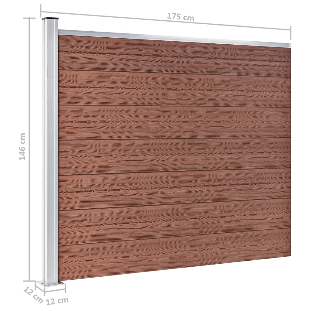 Zaunelement Set WPC 526x146 cm Braun