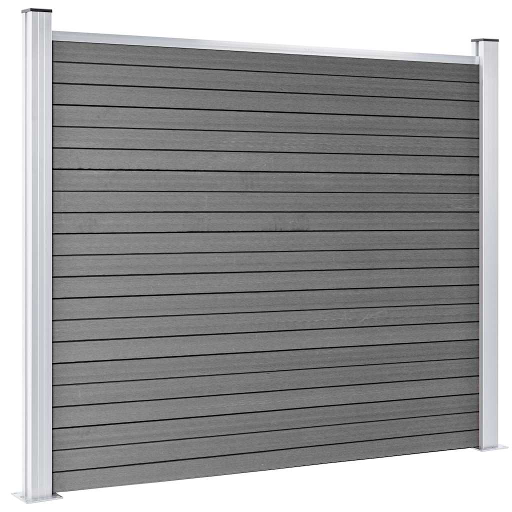 Zaunelement Set WPC 353x146 cm Grau
