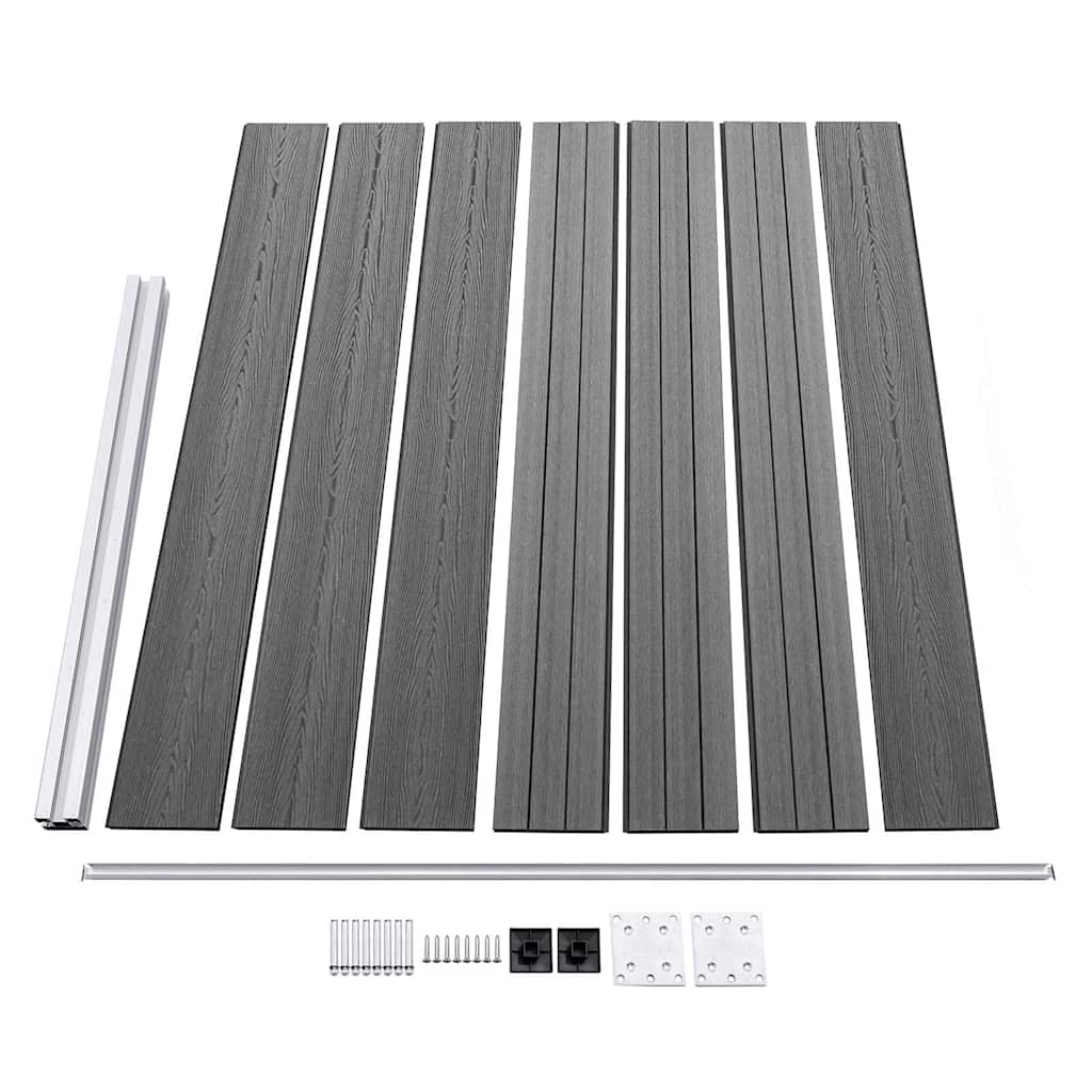 Zaunelement Set WPC 353x146 cm Grau