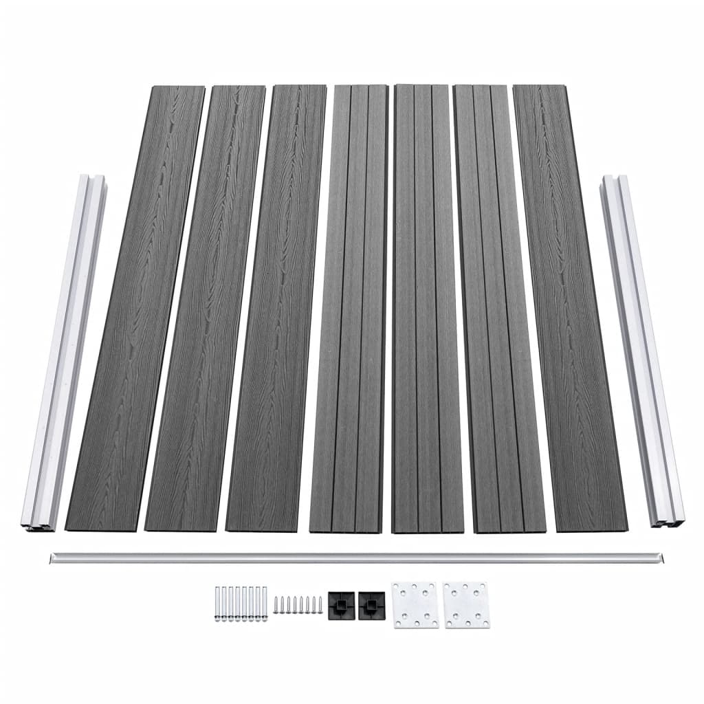 Zaunelement Set WPC 353x146 cm Grau