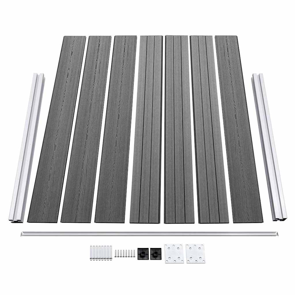 Zaunelement Set WPC 353x146 cm Grau