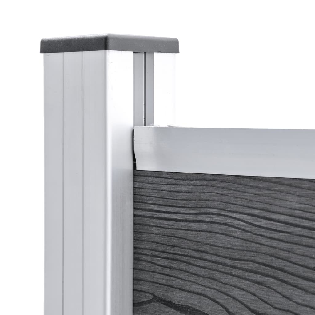 Zaunelement Set WPC 353x146 cm Grau