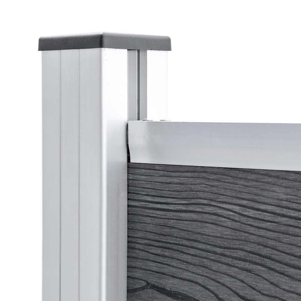 Zaunelement Set WPC 353x146 cm Grau