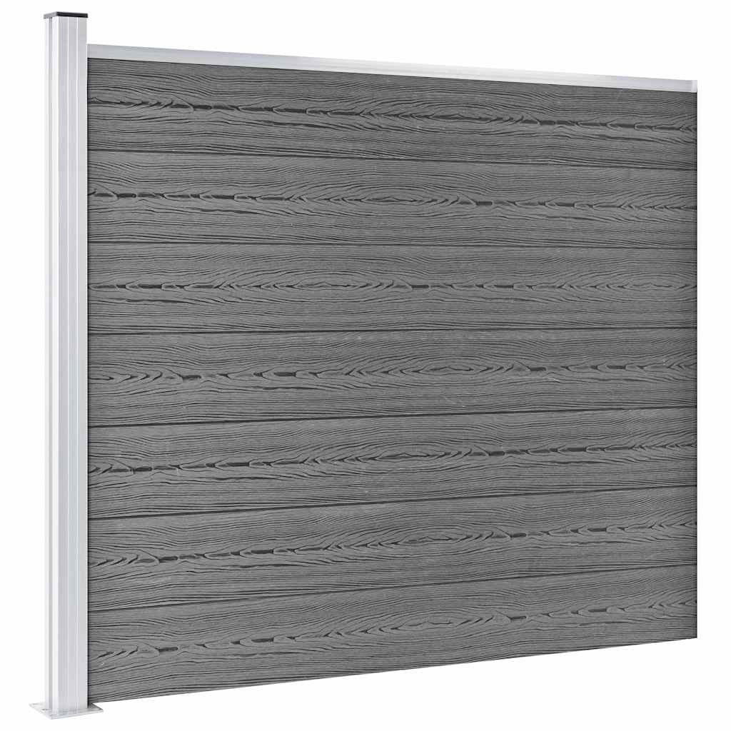 Zaunelement Set WPC 526x146 cm Grau