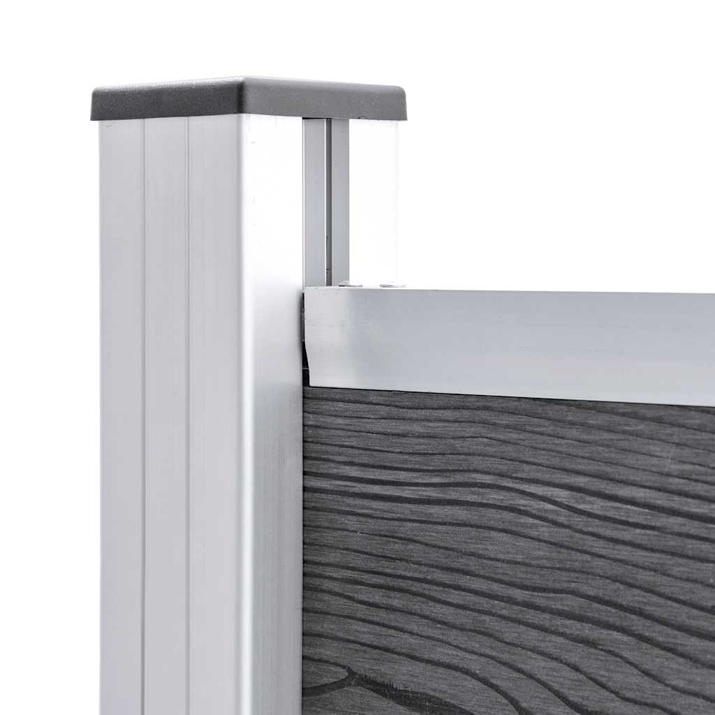 Zaunelement Set WPC 526x146 cm Grau