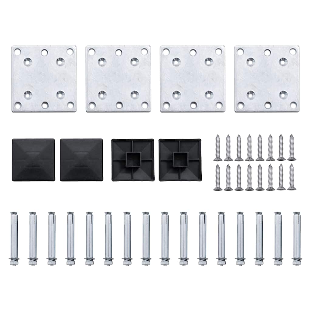 Zaunelement Set WPC 526x146 cm Grau