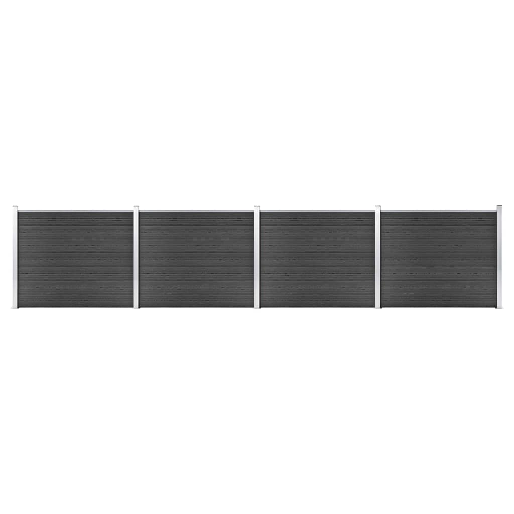 Zaunelement Set WPC 699x146 cm Grau