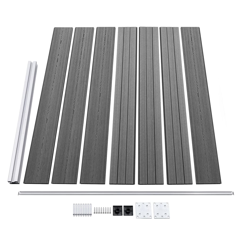 Zaunelement Set WPC 699x146 cm Grau