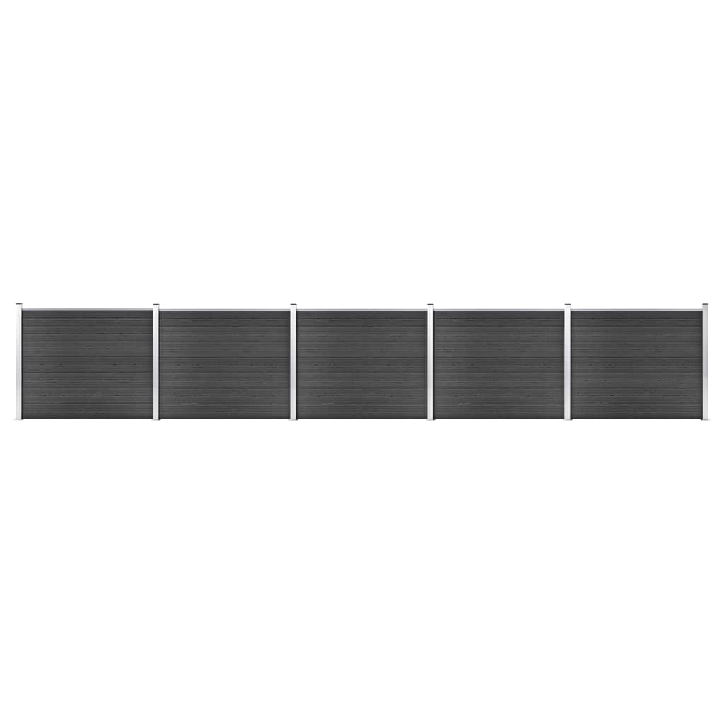 Zaunelement Set WPC 872x146 cm Grau