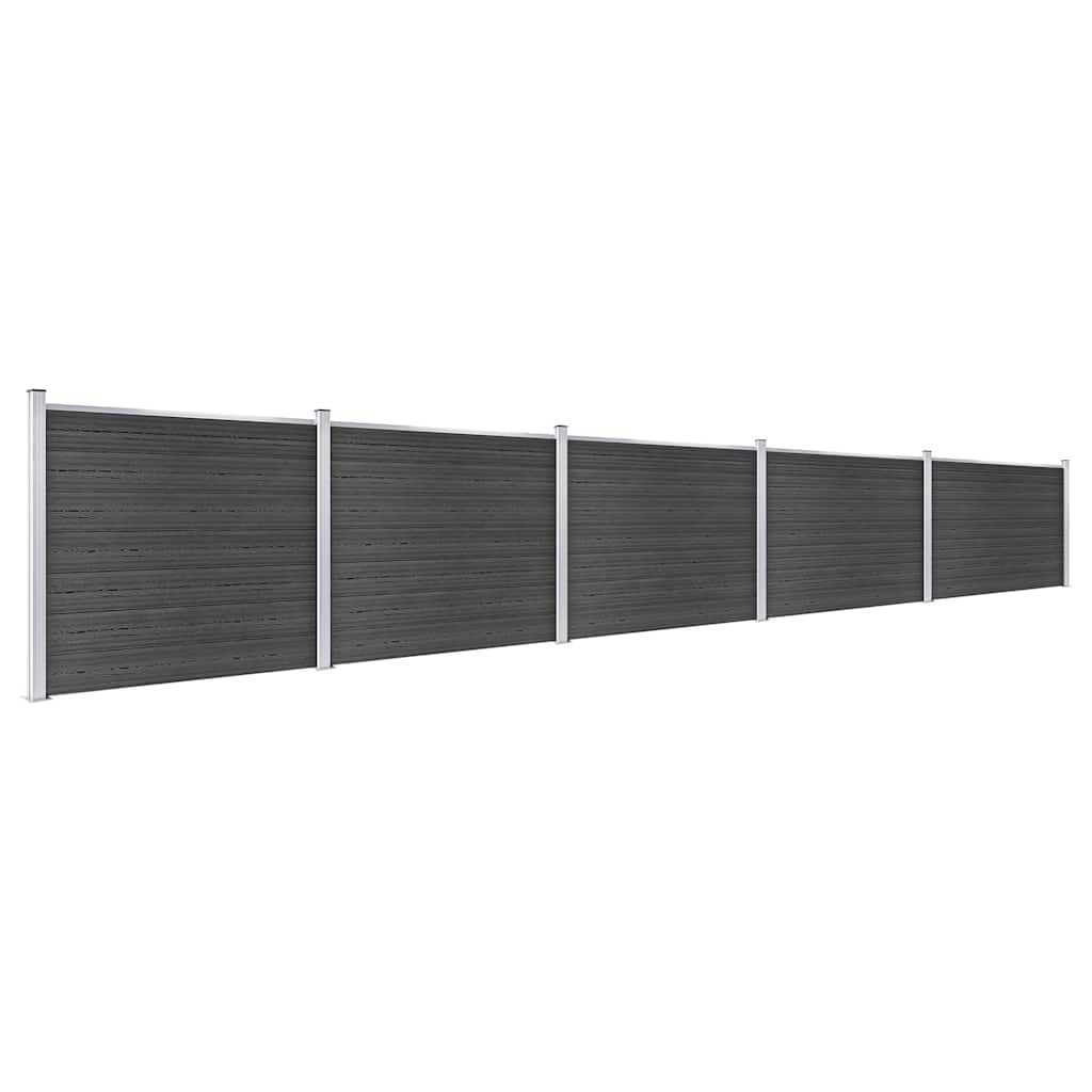 Zaunelement Set WPC 872x146 cm Grau
