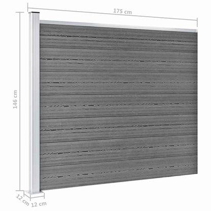 Zaunelement Set WPC 872x146 cm Grau