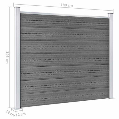 Zaunelement Set WPC 872x146 cm Grau