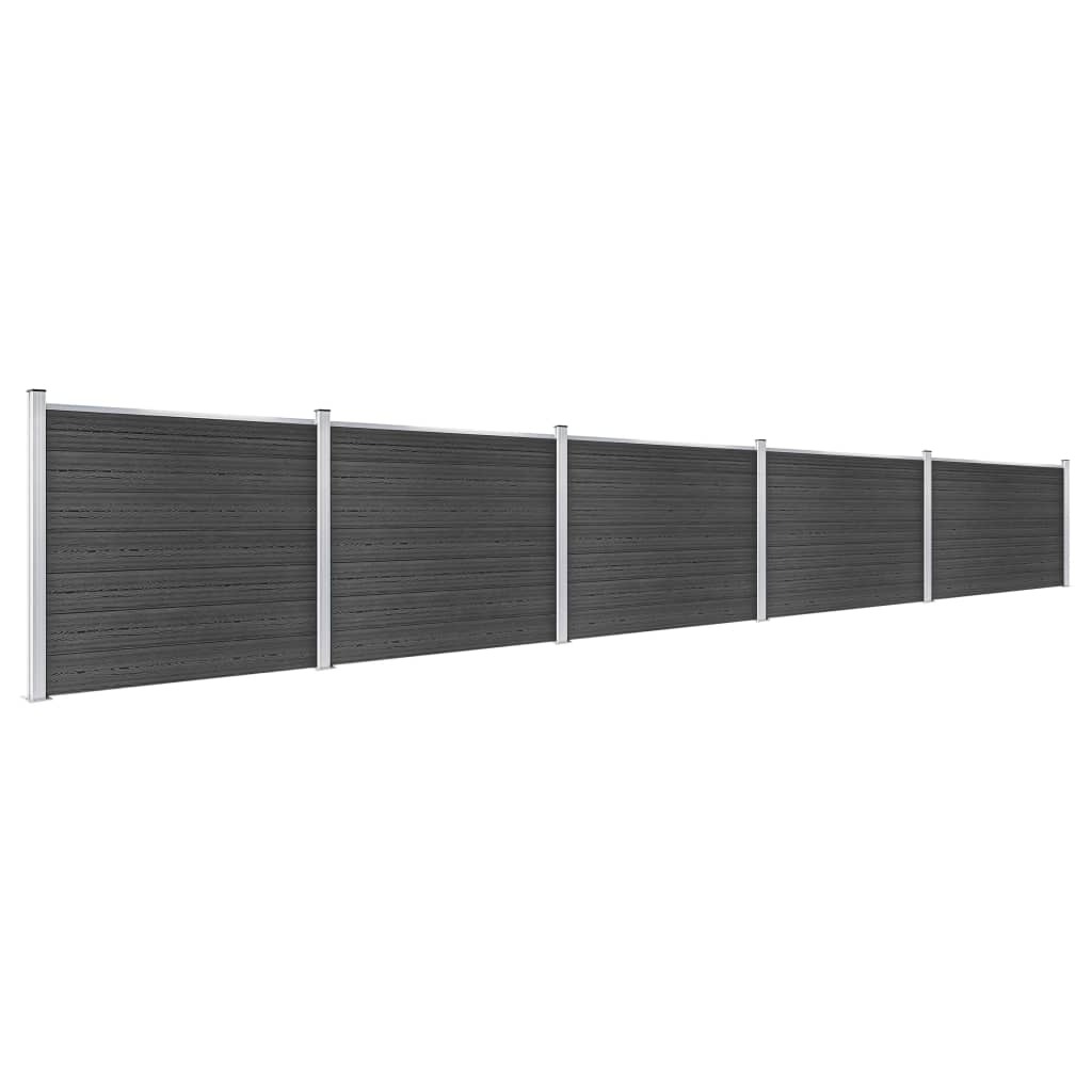 Zaunelement Set WPC 872x146 cm Grau