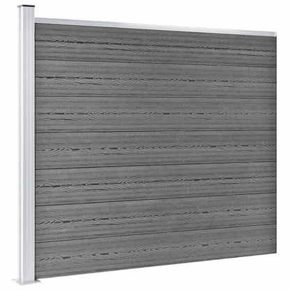 Zaunelement Set WPC 872x146 cm Grau