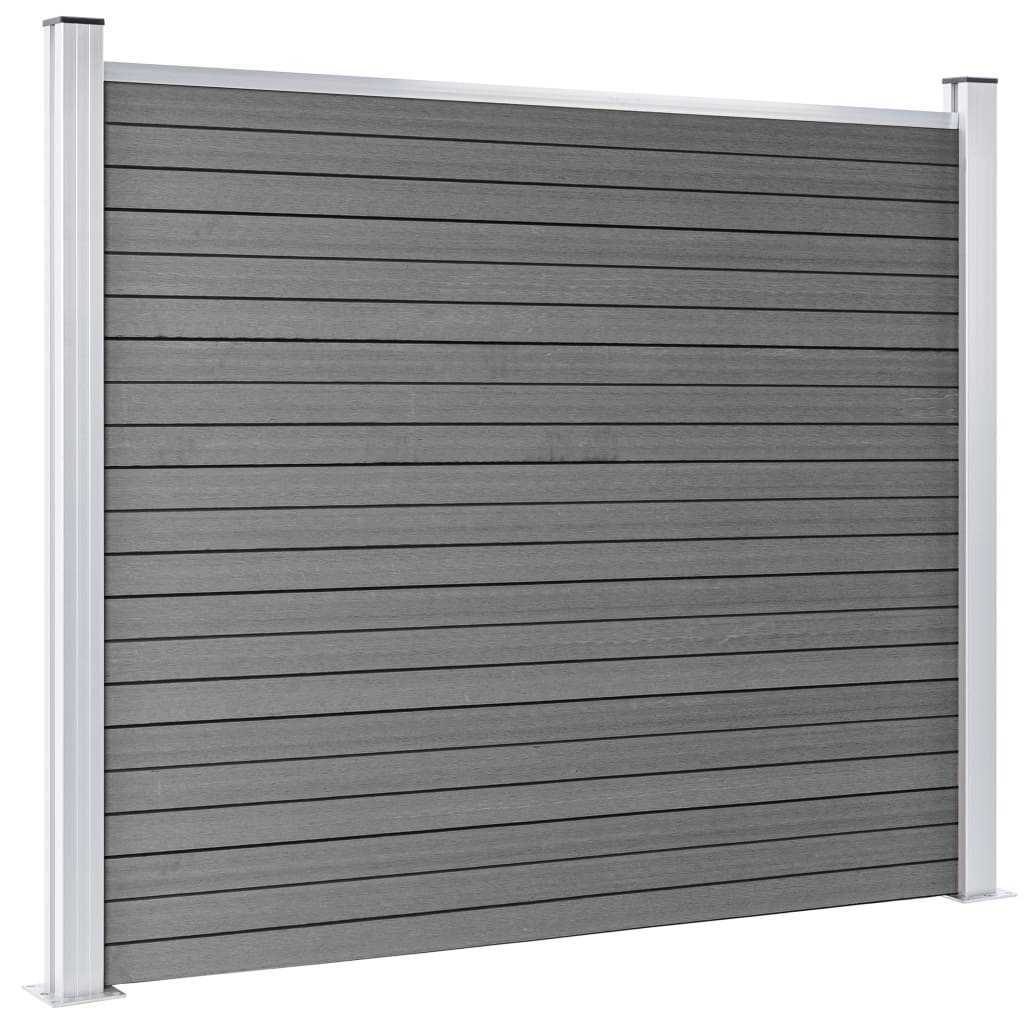 Zaunelement Set WPC 872x146 cm Grau