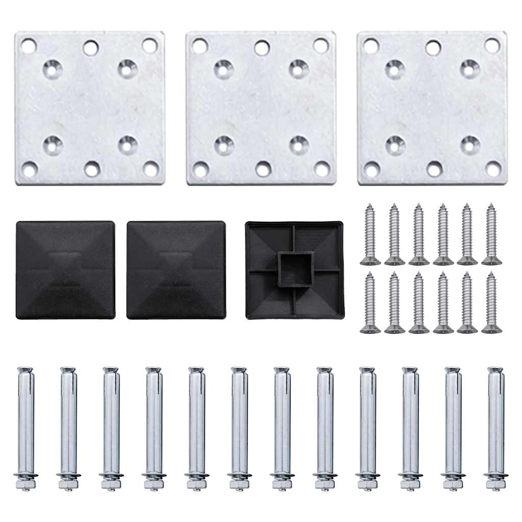 Zaunelement Set WPC 353x146 cm Schwarz