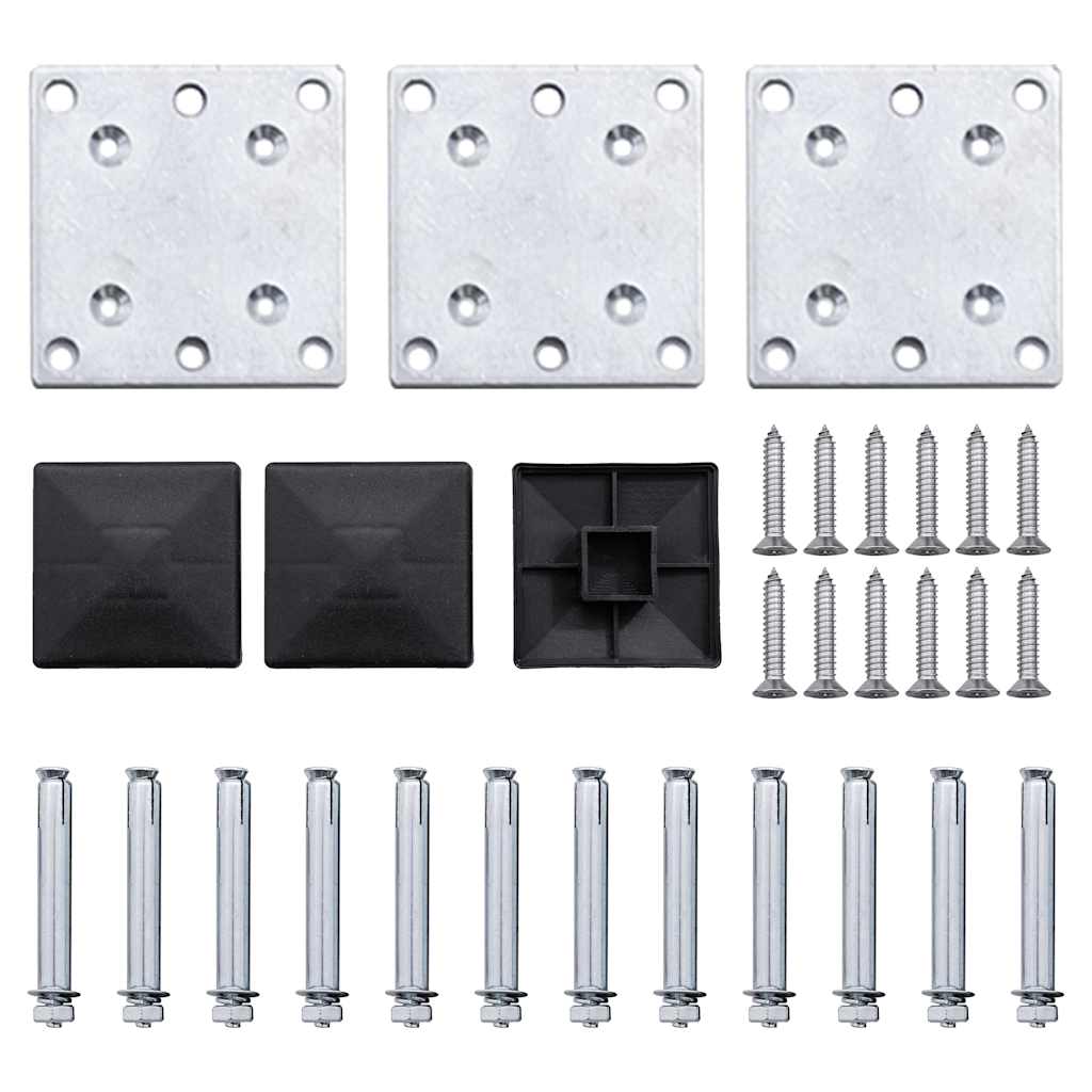 Zaunelement Set WPC 353x146 cm Schwarz