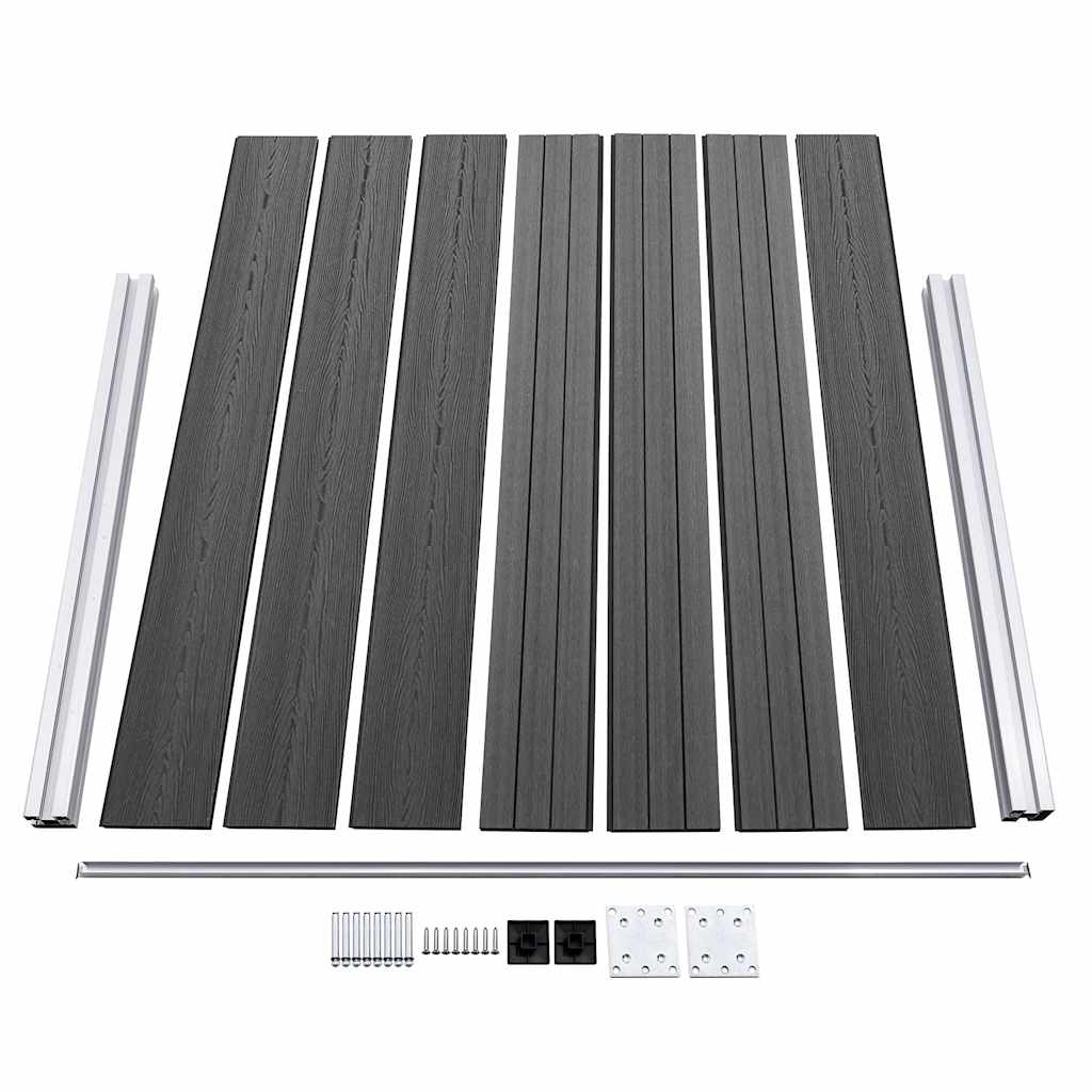 Zaunelement Set WPC 526x146 cm Schwarz