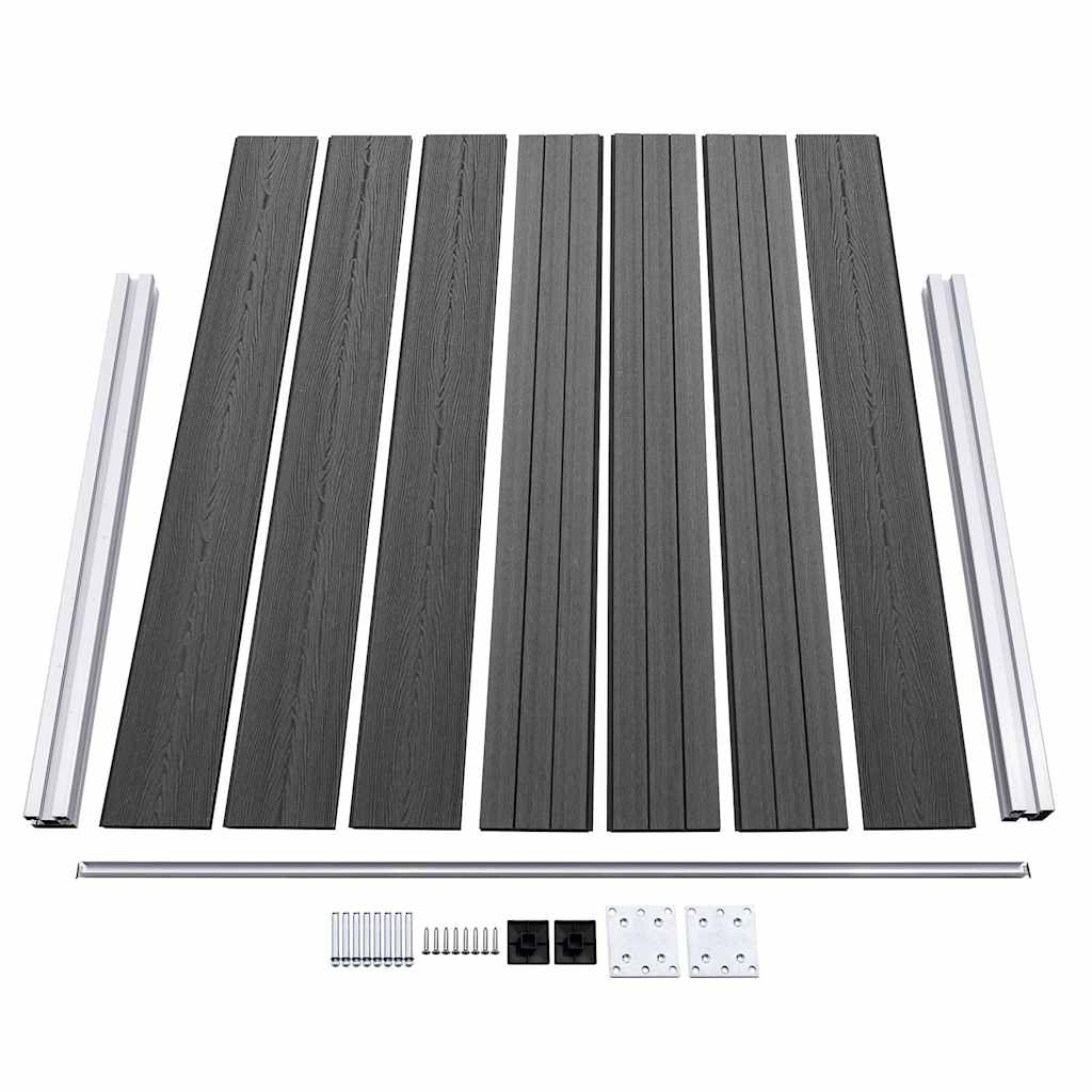 Zaunelement Set WPC 526x146 cm Schwarz