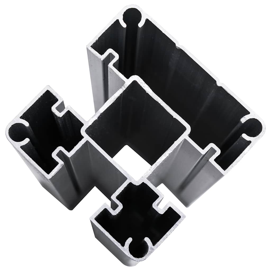 Zaunelement Set WPC 526x146 cm Schwarz