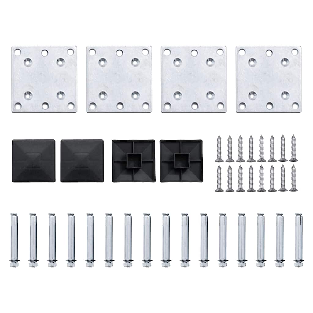 Zaunelement Set WPC 526x146 cm Schwarz