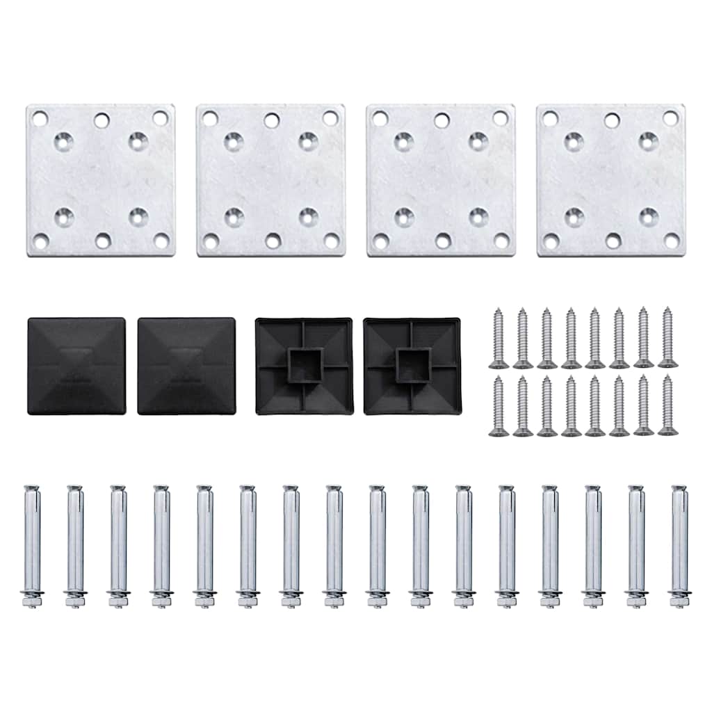 Zaunelement Set WPC 526x146 cm Schwarz