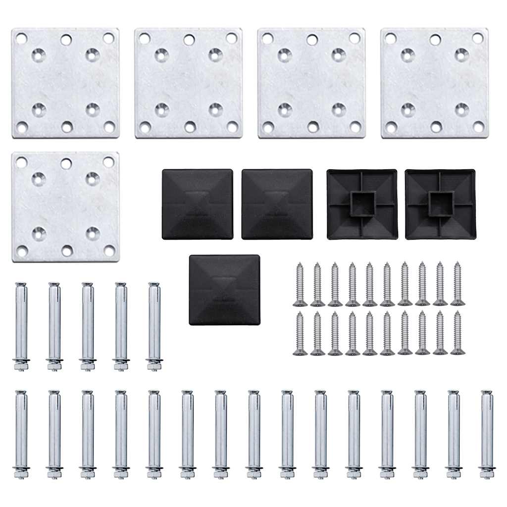 Zaunelement Set WPC 699x146 cm Schwarz