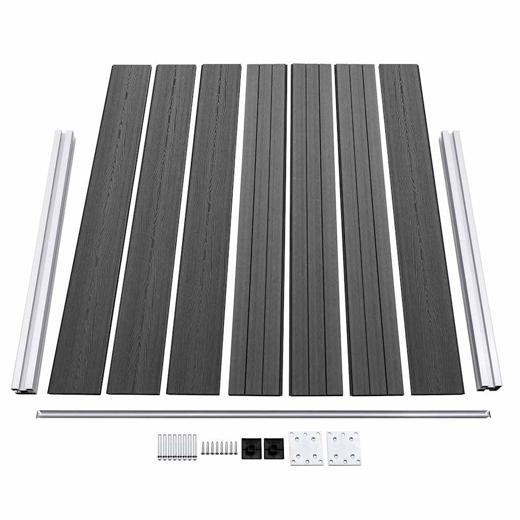 Zaunelement Set WPC 872x146 cm Schwarz