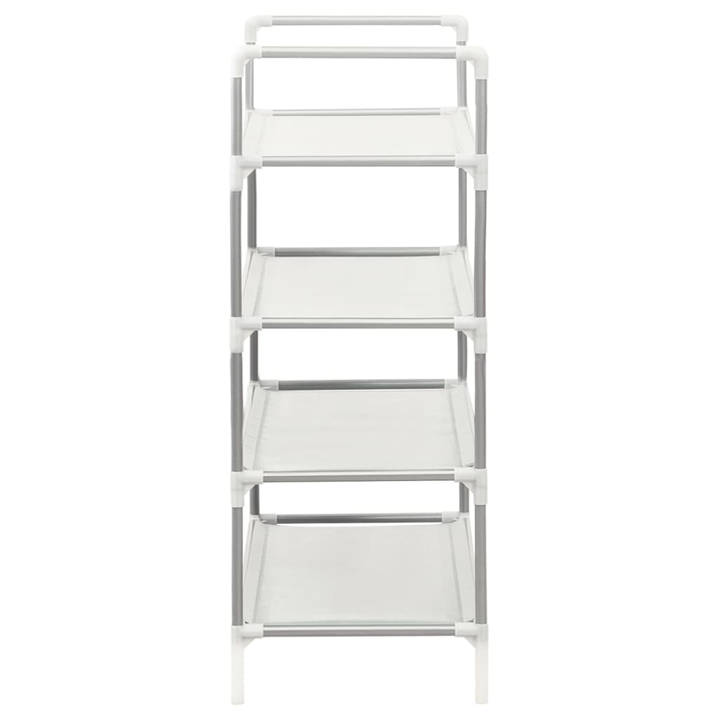 Étagère à chaussures à 4 étagères en métal et tissu non tissé, argent