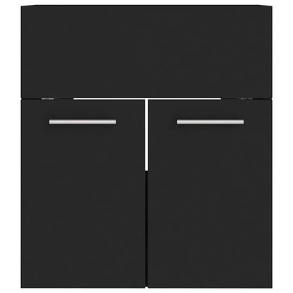 Badmöbel-Set Schwarz Holzwerkstoff