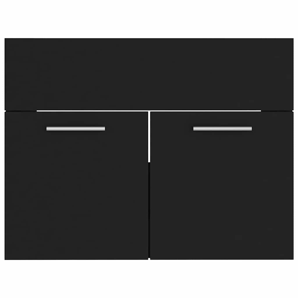 Badmöbel-Set Schwarz Holzwerkstoff