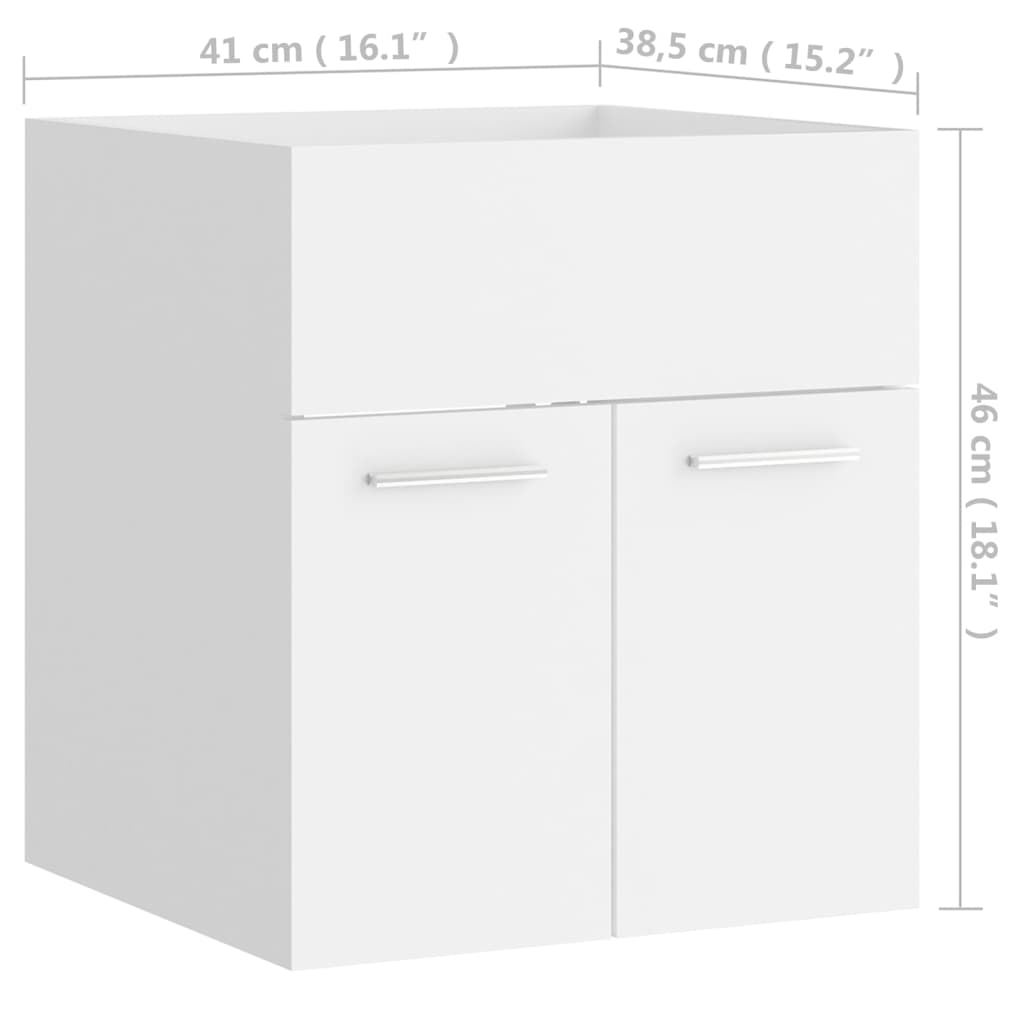 Badmöbel-Set Weiß Holzwerkstoff