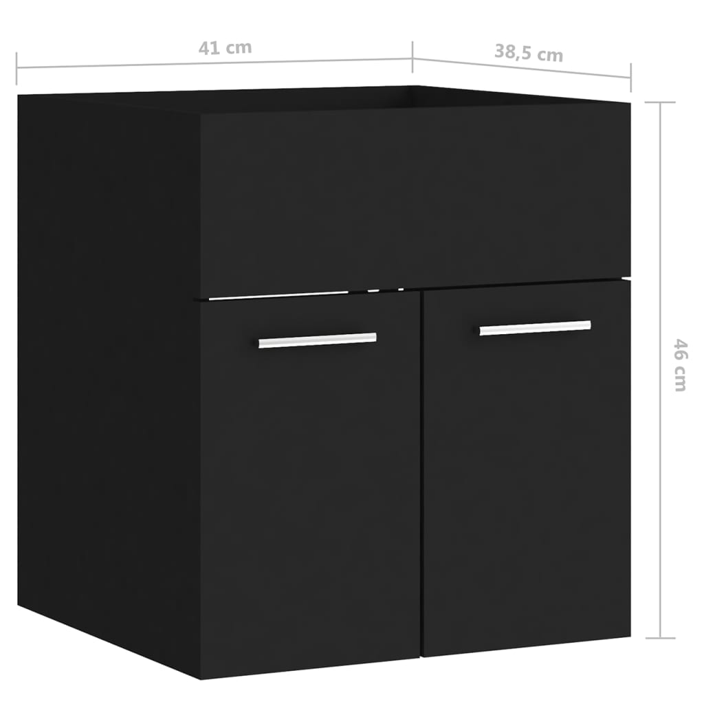 Badmöbel-Set Schwarz Holzwerkstoff