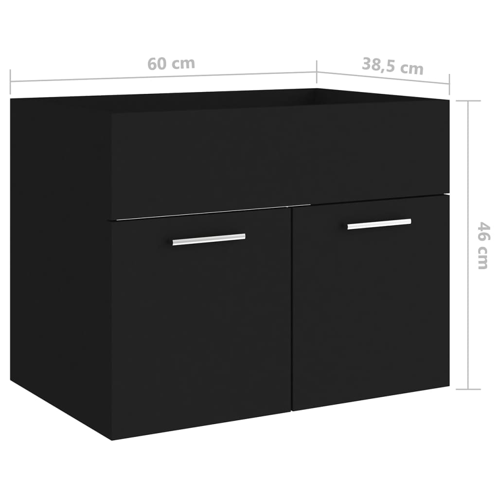 Badmöbel-Set Schwarz Holzwerkstoff
