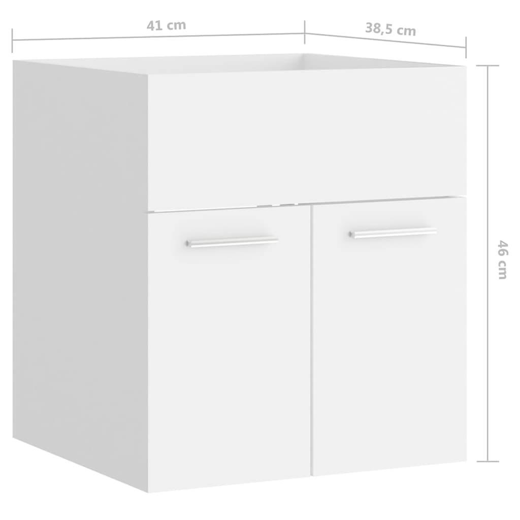 Badmöbel-Set Weiß Holzwerkstoff