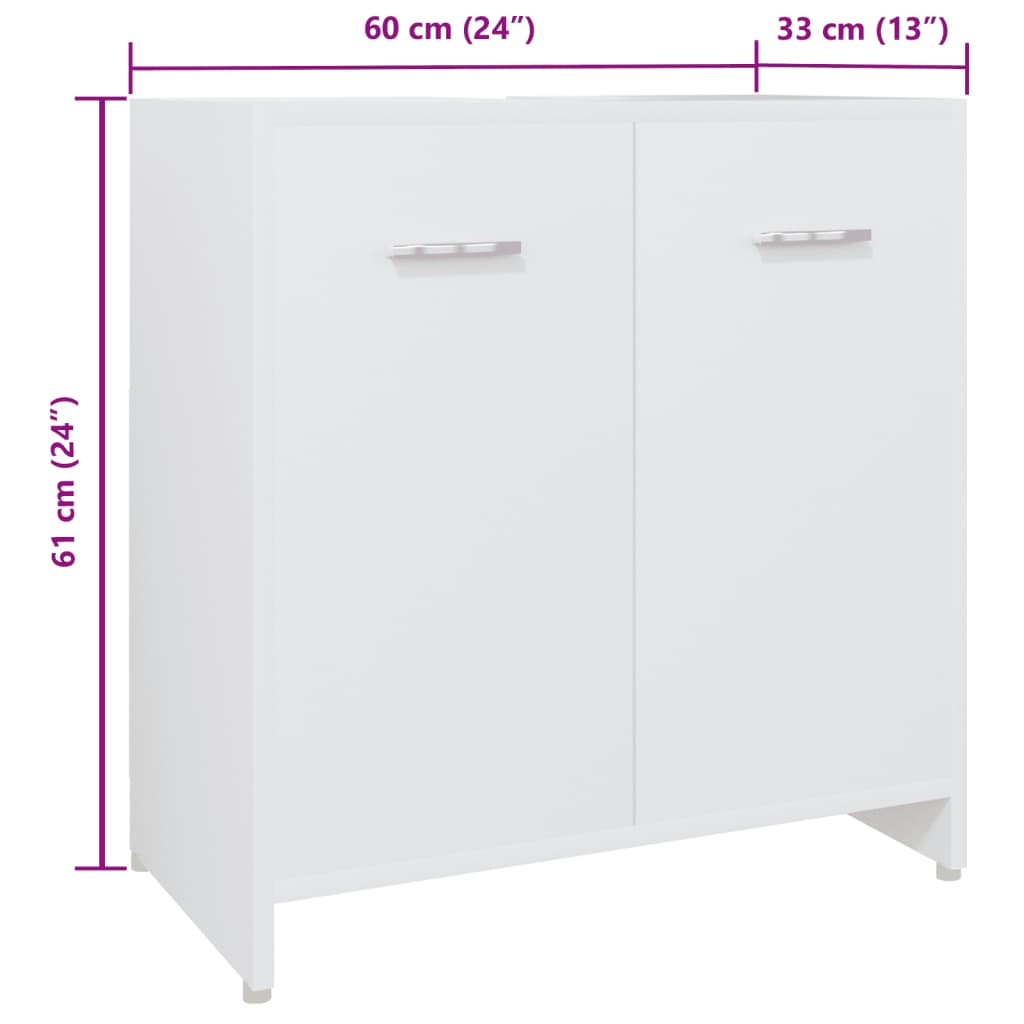 4-tlg. Badmöbel-Set Weiß