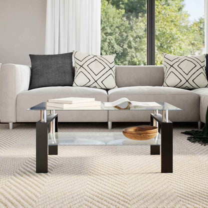 Couchtisch Grau Transparent 95x55x40 cm Hartglas