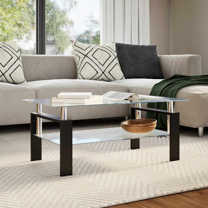 Couchtisch Grau Transparent 95x55x40 cm Hartglas