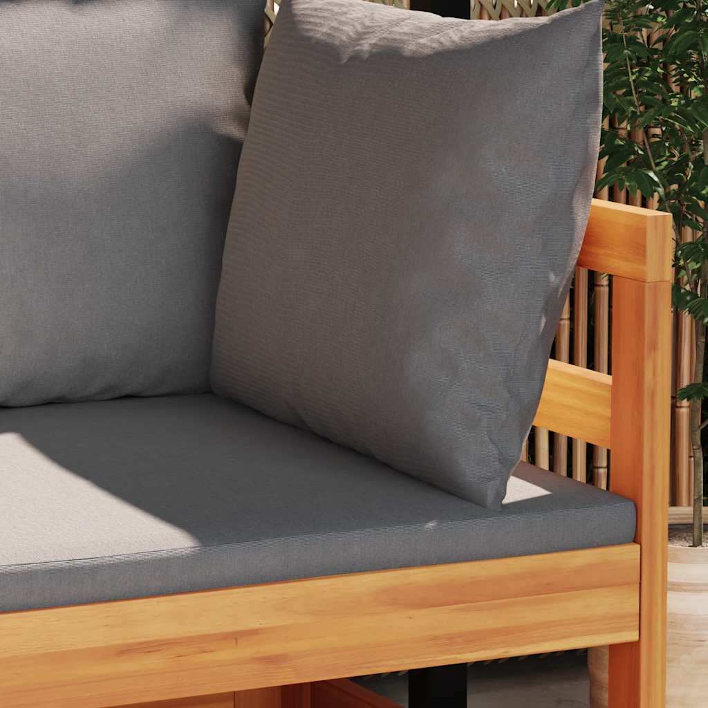 Ecksofa mit Dunkelgrauen Kissen Massivholz Akazie