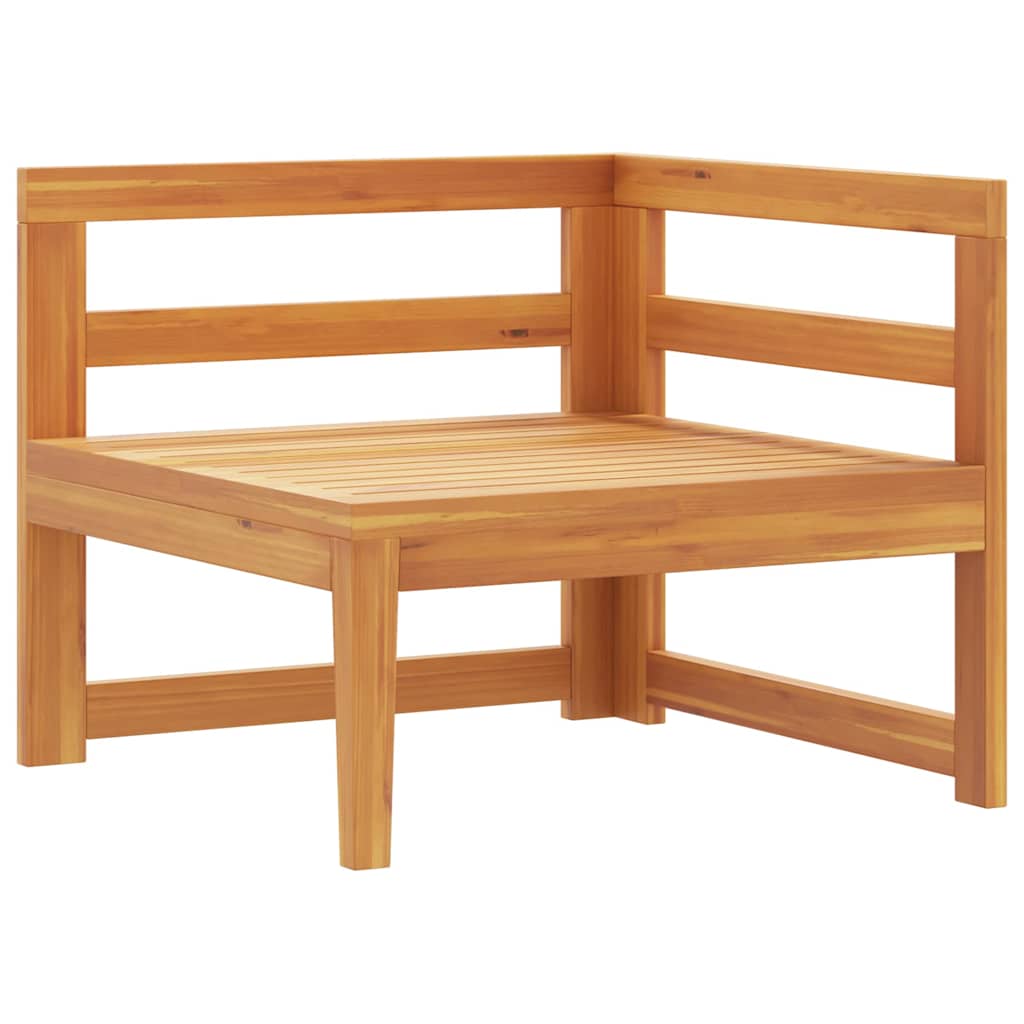 Ecksofa mit Dunkelgrauen Kissen Massivholz Akazie