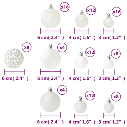 100-tlg. Weihnachtskugel-Set Weiß