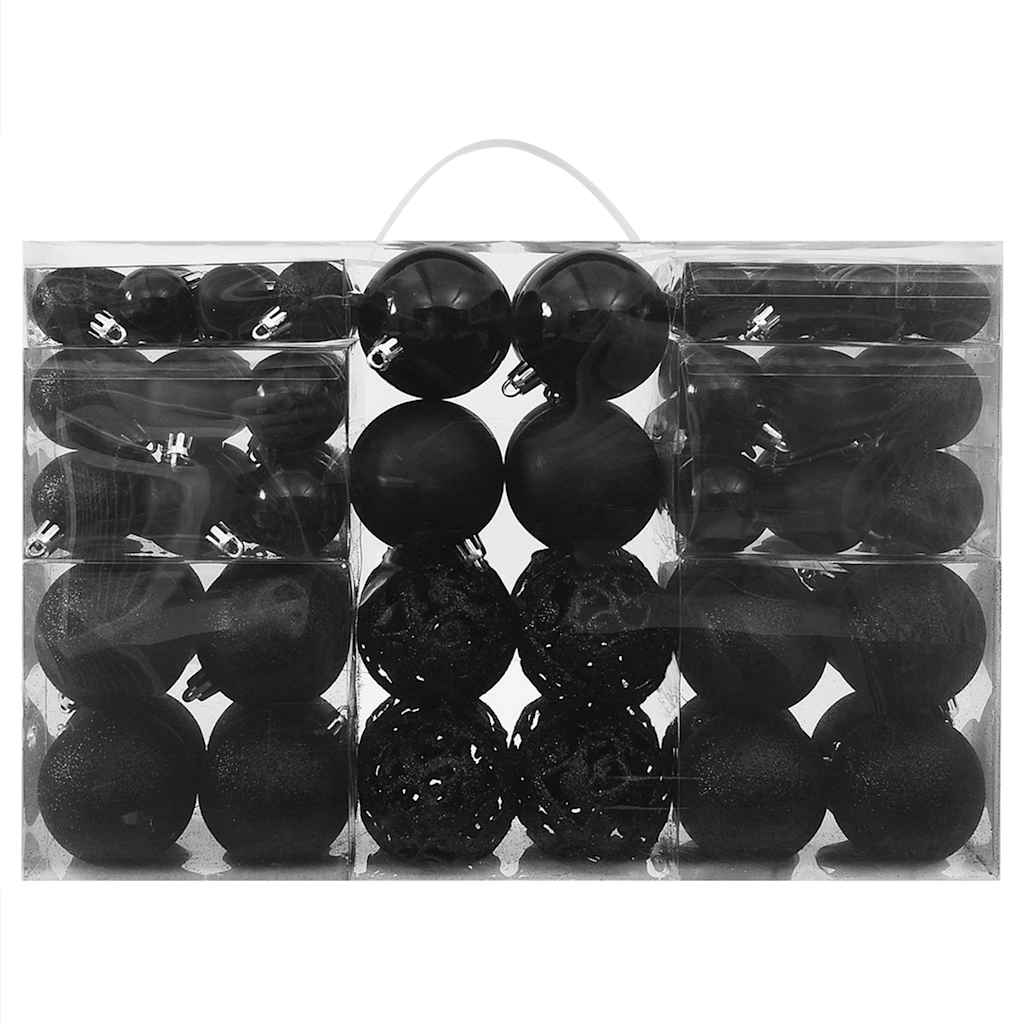 100-tlg. Weihnachtskugel-Set Schwarz