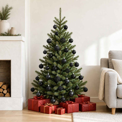 100-tlg. Weihnachtskugel-Set Schwarz