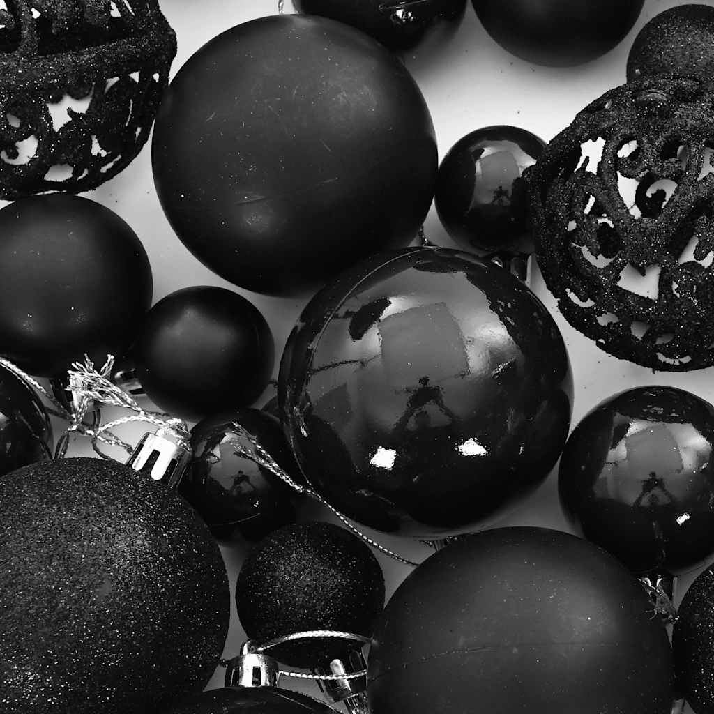 100-tlg. Weihnachtskugel-Set Schwarz