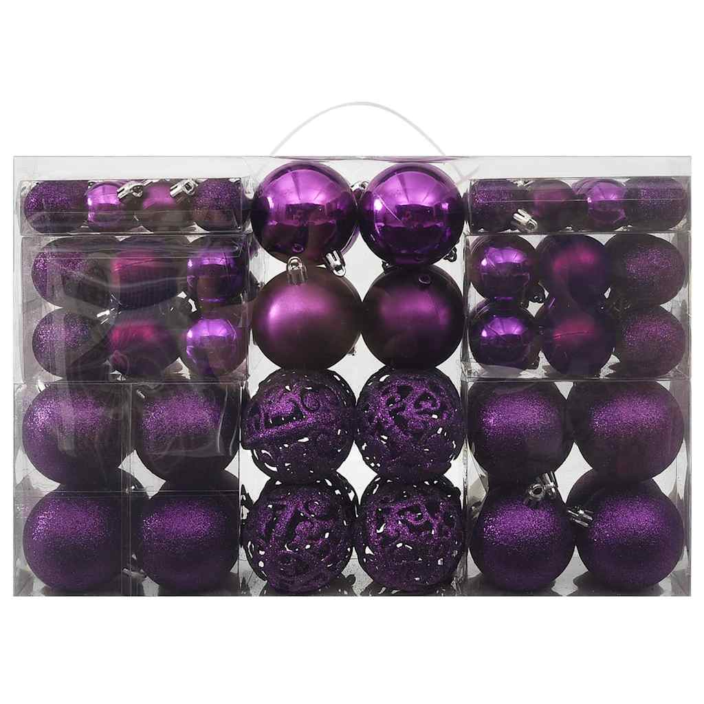 100-tlg. Weihnachtskugel-Set Lila